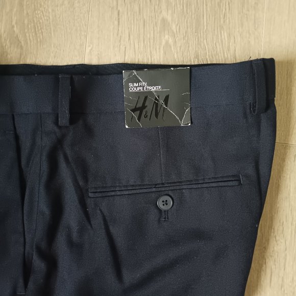 Navy Blue Slim Fit H&M Dress Pants - Picture 3 of 11